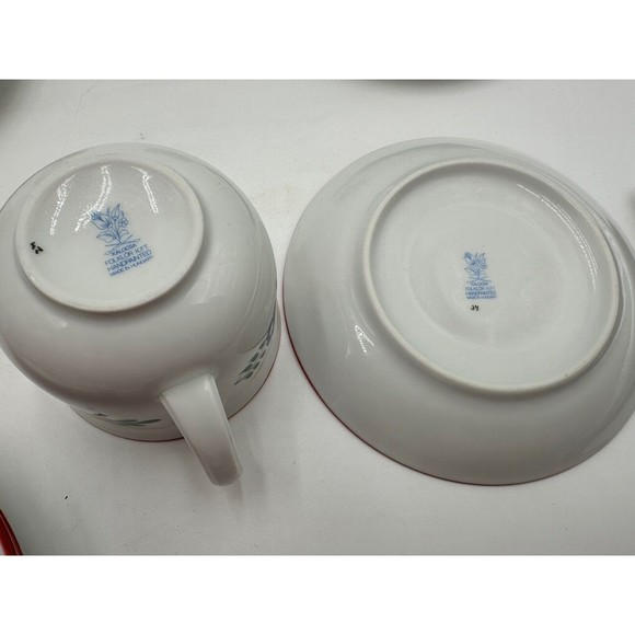 2 Set HUNGARYKALOCSA HAND PAINTED PORCELAIN  COFFEE CUP & SAUCER Folklor K.F.T. - Picture 7 of 10